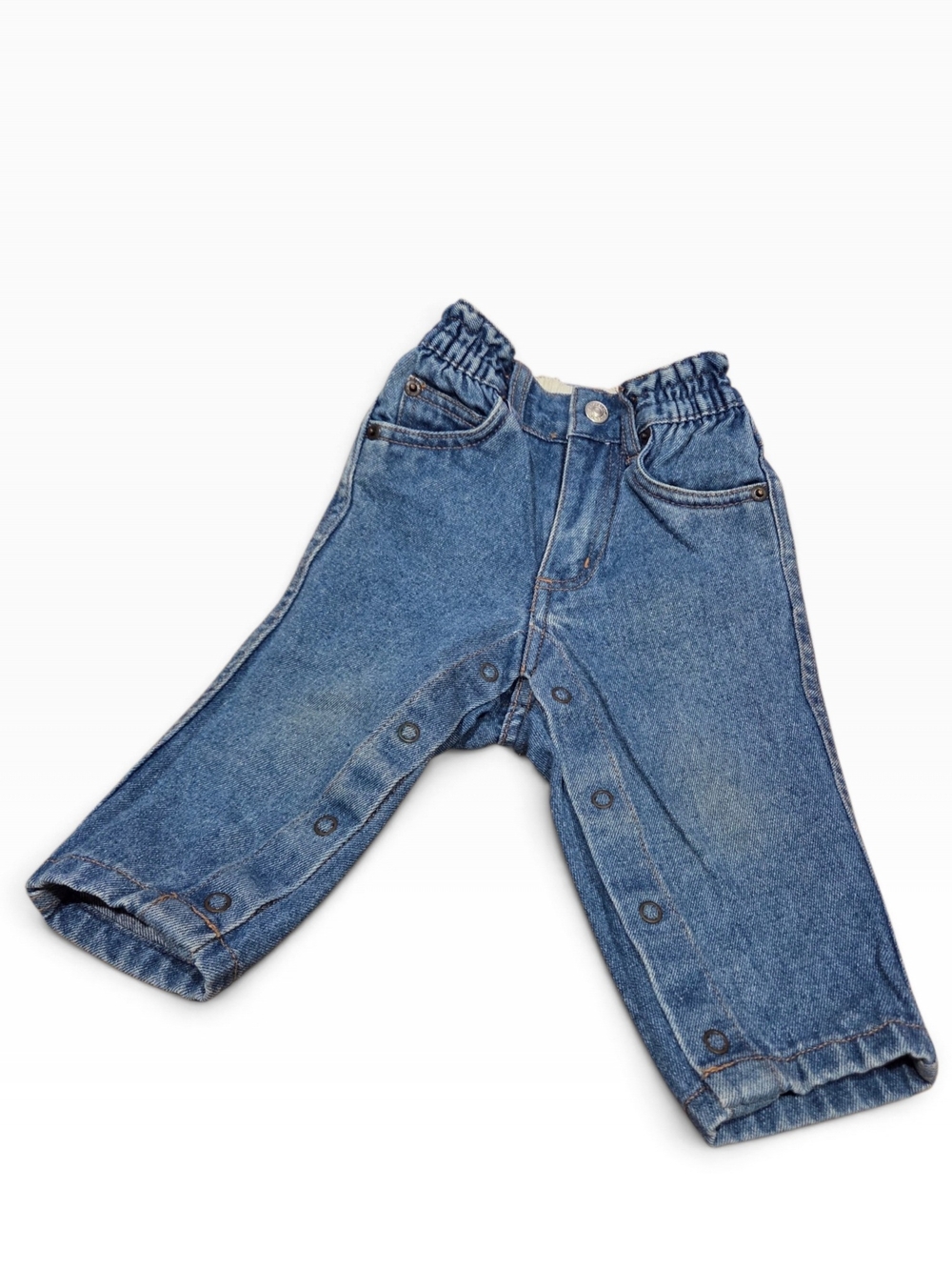 Vintage 90s Classic Baby GAP Denim Jeans Size 6-12m Blue Wash Snap Leg